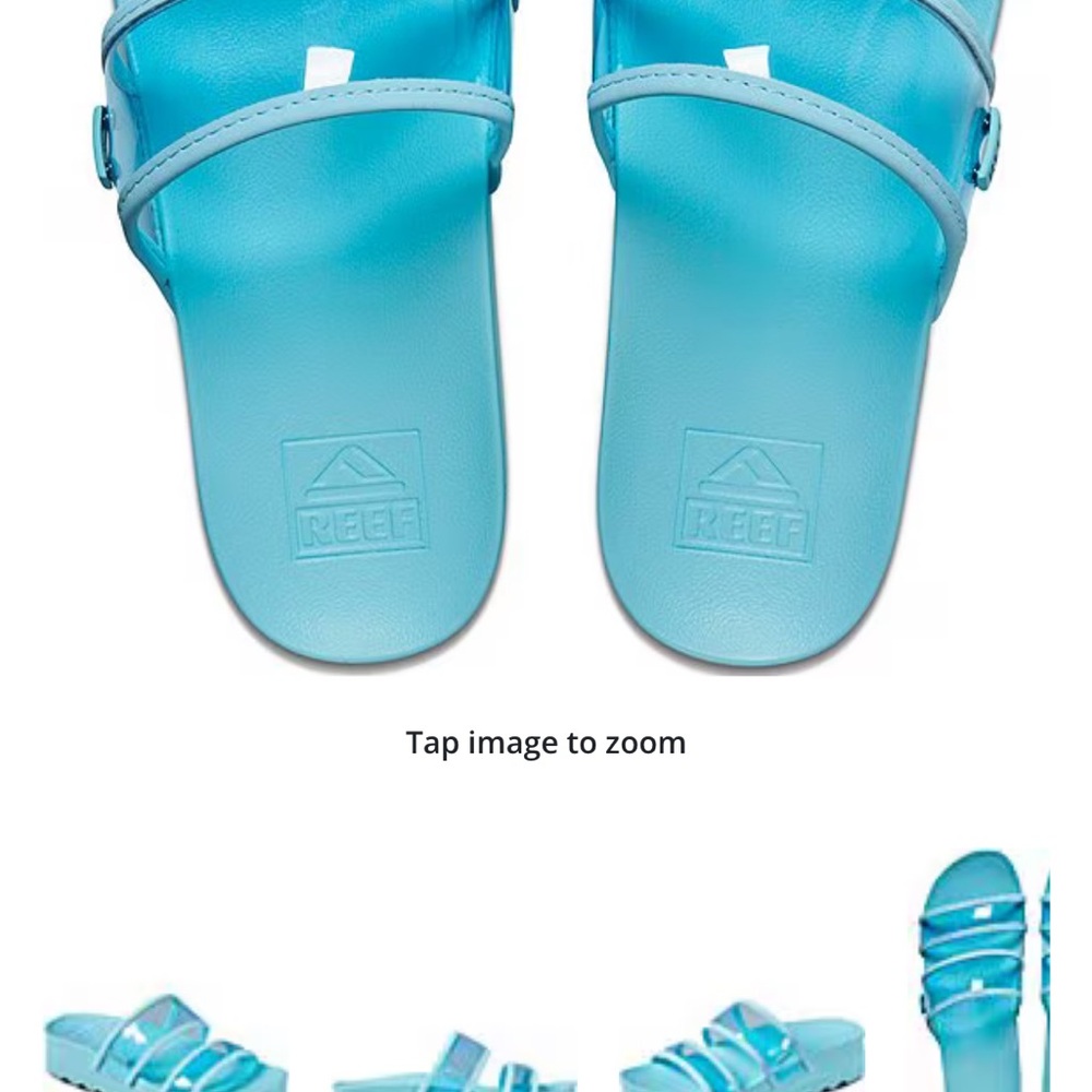Reef Blue Platform Sandals Chunky Sole vista hi energy slides 8.5 clear teal - Picture 5 of 12